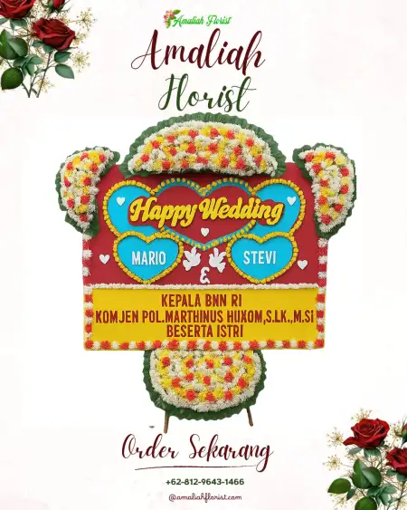 Papan Bunga Pernikahan Pener